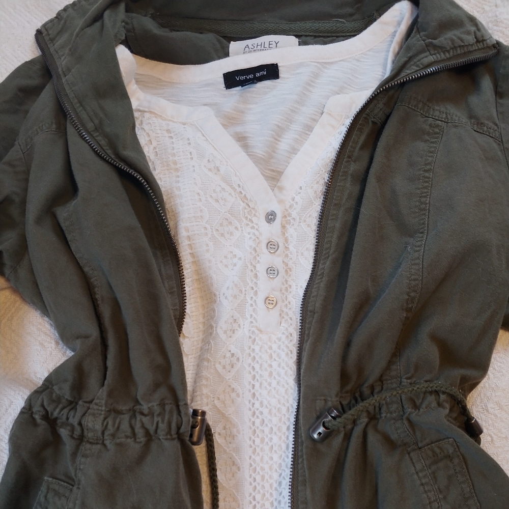 White lace Henley blouse